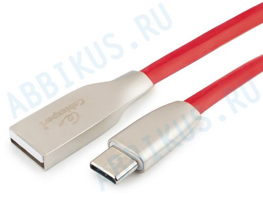 Шнур USB / Type-C Cablexpert CC-G-USBC01R-1M, AM/Type-C, серия Gold, длина 1м, красный, блистер, 2,0