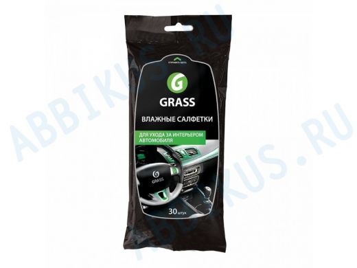 Салфетка влажная для ухода за интерьером а/м  GRASS