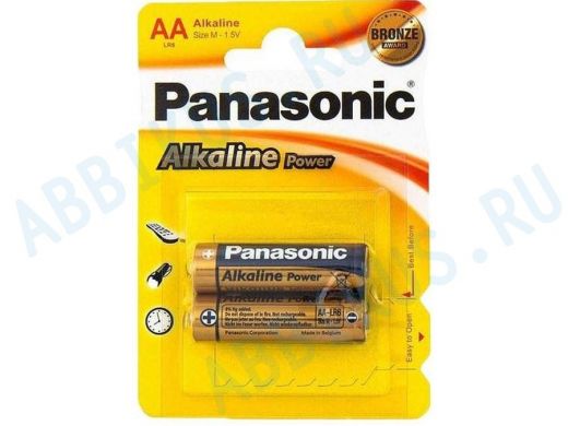 Батарейка LR6  Panasonic Alkaline BL-2 (блистер:2шт,коробка: 48шт) (цена за шт)