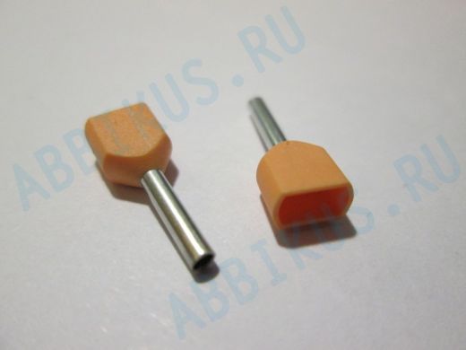 Наконечник штыревой втулочный изолированный 2 x 0.5mm IEK НГИ2 0,5-08 UTE10-D1-08-100 (100шт) за 1шт