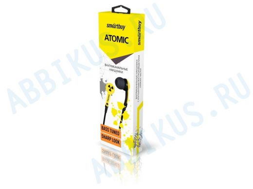 Наушники Smartbuy ATOMIC, желтые (SBE-3050) / 50
