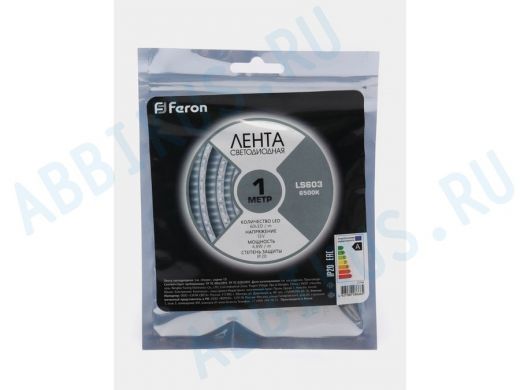 LED лента 1метр, 60SMD 3528 белая, 12V, 4,8W, <120>, IP20, "Feron"