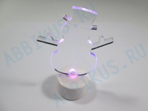 Фигура светодиодная на подставке "Снеговик в шляпе 2D", RGB