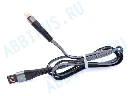 Шнур USB / Lightning (iPhone) Орбита OT-SMI35 Серый кабель USB 2.4A (iOS Lightning) 1м