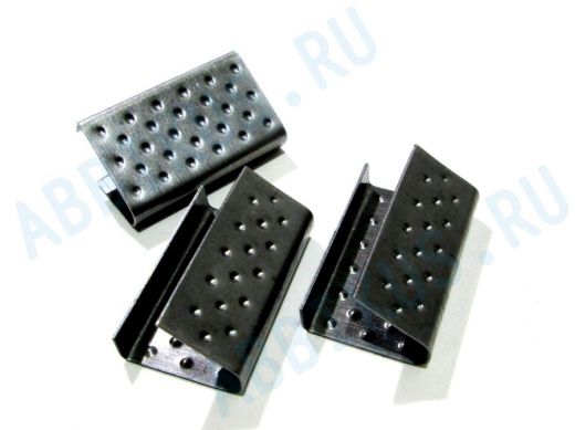 Скрепа 16х0,5 чёрная для полипропиленовой стрепленты шириной 15мм (цена за 1шт, в упаковке 1000 шт)