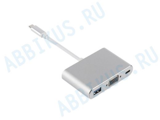 Орбита OT-AVW55 переходник (штекер TYPE-C - гнездо USB 3.0/VGA/TYPE-C) 15см