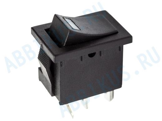 Выключатель клавишный 12V 15А (3с) ON-OFF черный  с подсветкой  Mini  REXANT