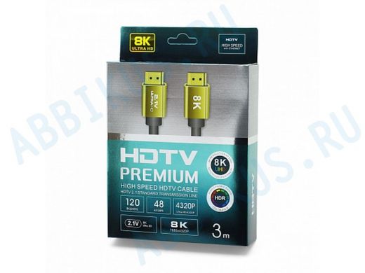 Кабель HDMI (m) - HDMI (m), 300см, Premium 8K, чёрный