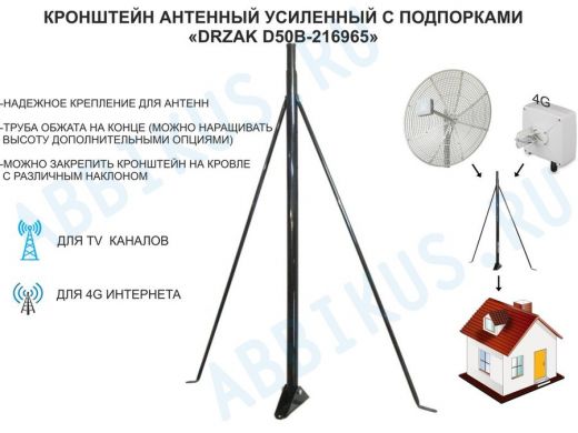 Кронштейн для антенны на крышу обжатый 