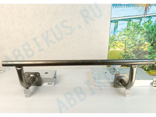 Поручень пристенный для зданий,серый, длина  80см вылет 15см 