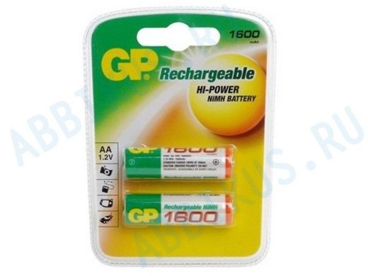 Аккумулятор AA 1600 mAh 1,2В GP 160AAHC-1C2 Ni-Mh (цена за 1 элемент)