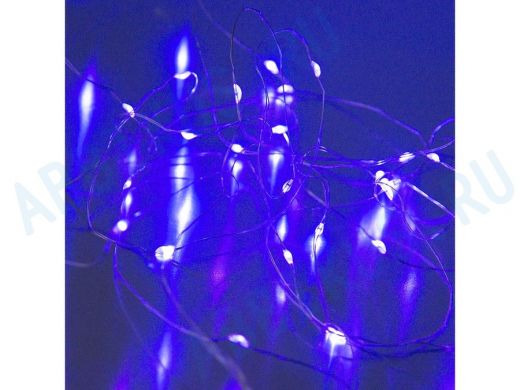 Гирлянда светодиодная "Нить", SE-STRING-10100P, 10м, 100 LED, фиолетовый, серебр. шнур 1,5м