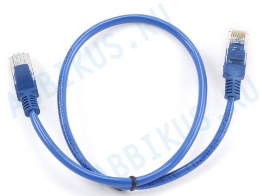 Патч-корд Cablexpert PP12-0.5M/B кат.5e, 0.5м, UTP литой, многожильный (синий) PP12-0.5M/B