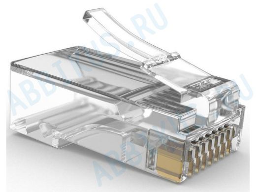 Вилка RJ-45 (8P8C) LC-PTU-01/100 универсальная. кат.5e. 6 микрон,со сквозным отверстием 100шт за 1шт