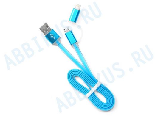 Кабель микро USB (AM/microBM)  1.0 м Cablexpert CC-mAPUSB2bl1m, AM/microBM 5P iPhone lightning,комбо