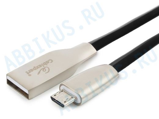 Кабель микро USB (AM/microBM)  1.0 м Cablexpert CC-G-mUSB01Bk-1M, USB 2.0, серия Gold,  черный