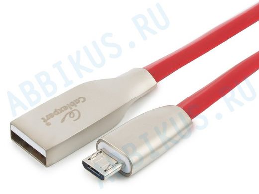 Кабель микро USB (AM/microBM)  1.0 м Cablexpert CC-G-mUSB01R-1M, USB 2.0 , серия Gold, красный