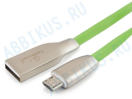 Кабель микро USB (AM/microBM)  1.0 м Cablexpert CC-G-mUSB01Gn-1M,USB 2.0, серия Gold, зеленый