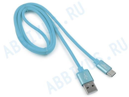 Шнур USB / Type-C Cablexpert CC-S-USBC01Bl-1M, AM/Type-C,серия Silver, длина 1м,синий,блистер,2,0