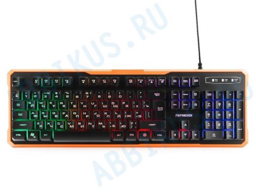 Клавиатура проводная GK-320G,USB,подсветка,код "Survarium",черный, антифант.клавиш,игровая