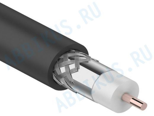 RG-11U (75 Ом), CCS/Al/Al 83 % кабель коаксиальный 75 Ом, (бухта 305 м) черный (OUTDOOR) REXANT