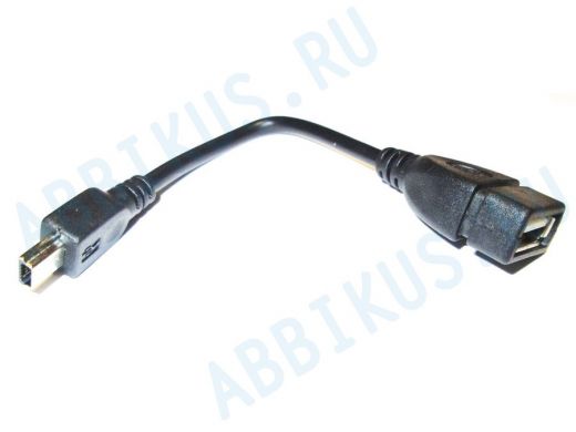 шнур USB A гнездо-mini USB B 5pin штекер 0.1 OTG-1