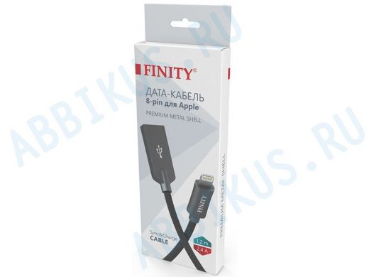 Шнур USB / Lightning (iPhone) FINITY FUL-07 Premium Series, синий, круглый, 1,2м