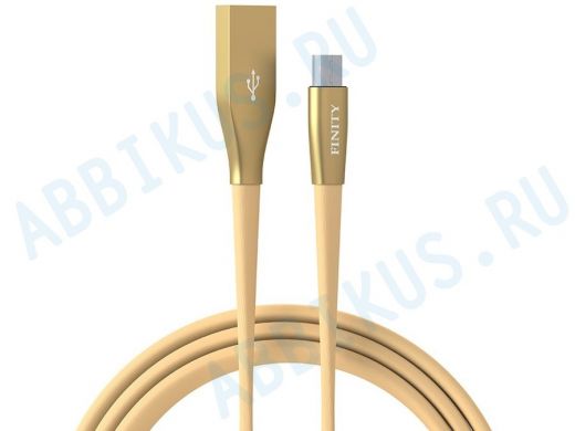 Кабель микро USB (AM/microBM)  1.2 м FINITY FUM-05 Lancer, плоский, 2.4A,  цвет: золотой