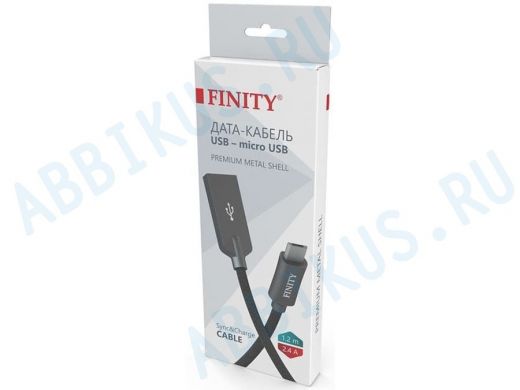 Кабель микро USB (AM/microBM)  1.2 м FINITY FUM-07 Premium Series, круглый, 2.4A,  цвет: черный