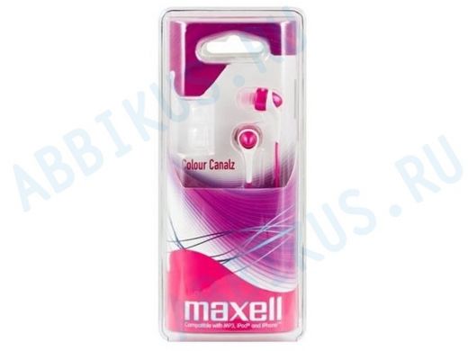 Наушники Maxell  CANALZ PINK iPOD Ear Bud (3 пары резин.вкладышей)