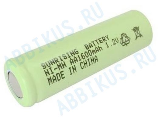 Аккумулятор AA 1600 mAh 1,2В  SUNRISING Ni-Mh 1.2 В AA 1600 мАч, плоский пллюс. контакт