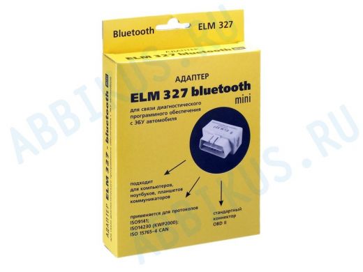 Адаптер ELM Bluetooth 327 мини (для диагност.авто) беспроводная диагностика автомобиля смартфоном