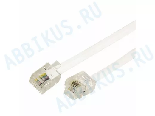 Телефонный удлинитель евро 20м  белый FD-6113 REXANT