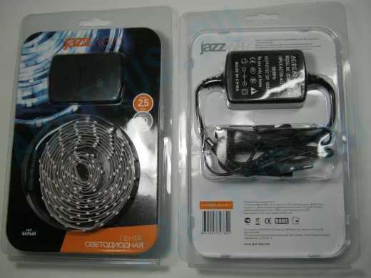 JazzWay Блистер LED SMD 3528/60 White IP20 2,5м 4,8 Вт/м с блоком питания ZC-F3528DFL60B-W-BL2.5
