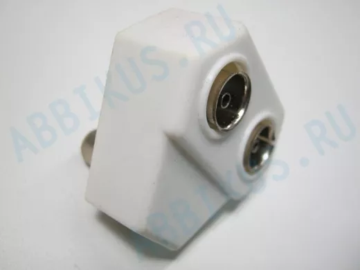 Сумматор телевизионный  2-х антенн простой белый