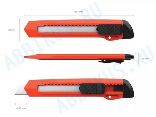 Нож канцелярский 18 мм "IQKANC 108206", автофиксатор, корпуса в ассортименте, подвес