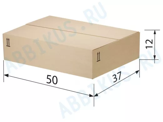 Гофроящик, длина 500 х ширина 370 х высота 120 мм, марка Т22, профиль В, FEFCO 0202 / ГОСТ, исполнен