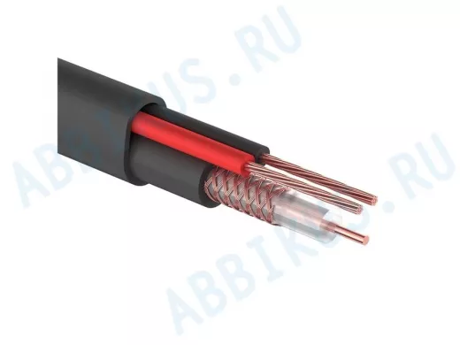 Кабель видеонаблюдения D=7мм КВК-П-2+2х0,50мм, черный OUTDOOR PROCONNECT 01-4214