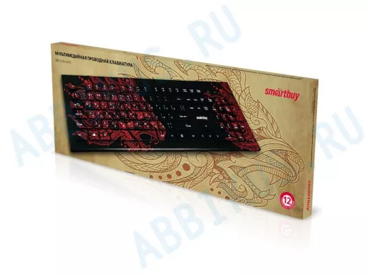 Клавиатура проводная Smartbuy 223, USB Dragon (SBK-223U-D-FC), проводная мультимедийная с принтом