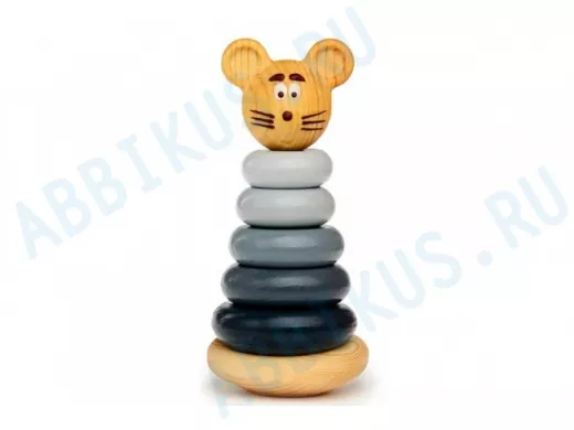 Пирамидка "Мышонок"  игрушки из дерева