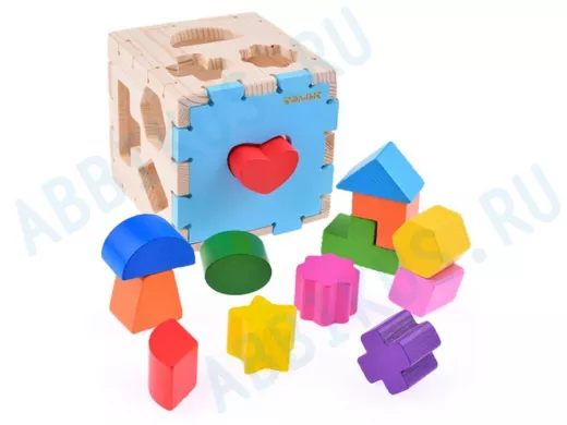 Сортер "Геометрические фигуры", 14 д.  игрушки из дерева
