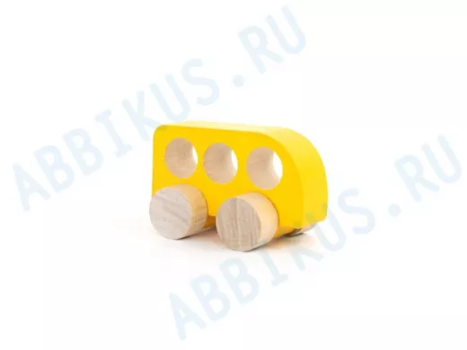Фигурка деревянная "Каталка" "Машинка Томик" "Желтая" (1 штука)  игрушки из дерева
