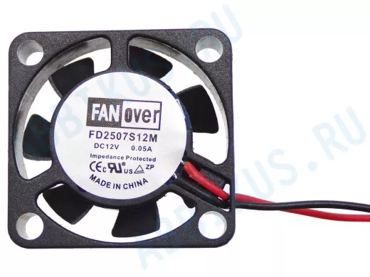 Вентилятор  +12В;   25х25х7мм;  0,05А "FD2507S12M"  (втулка, 10000об/мин)