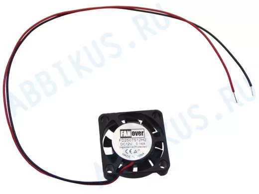 Вентилятор  +12В;   25х25х7мм;  0,14А "FD2507S12H"  (втулка скольжения, 10000об/мин)