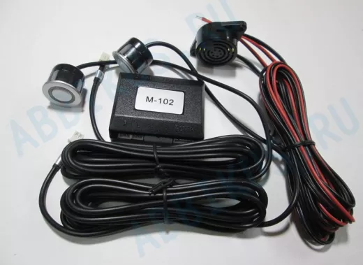 Авто-датчики парковки РТ-2001S   2 датчика/дистанция 0,3-1,8 м/Бипер  silver