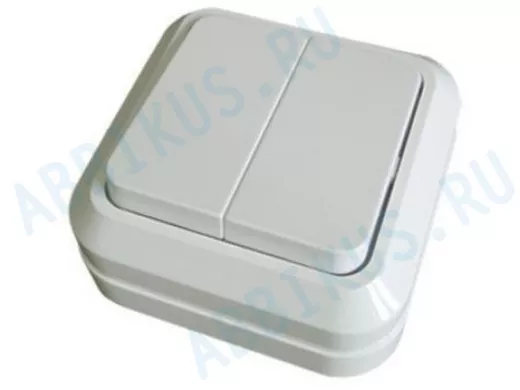 Выключатель TDM 2кл., Ладога, о/у, IP20, 10А, белый SQ1801-0003