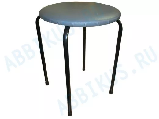 Табурет универсальный "TABURETTO-13995" круглое сиденье, чёрные ножки, серый верх