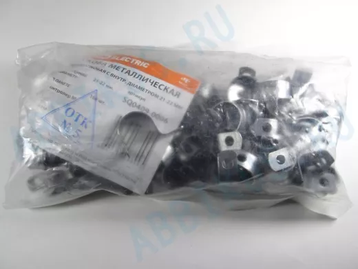 Скоба (клипса) металлическая однолапковая с внутр. d 21-22 мм (100шт) TDM SQ0409-0006