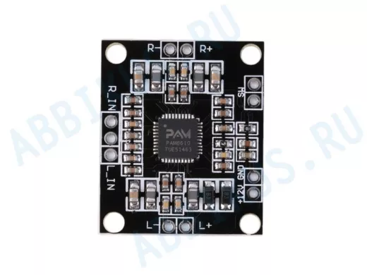 Усилитель УНЧ (2 х 15WT, 4Ом), DC12V, (плата) чип "PAM8610"