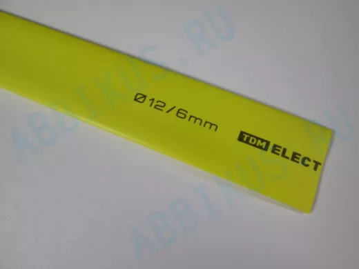 Термоусадка TDM ТУТнг 12/6 желтая 1м SQ0518-0223